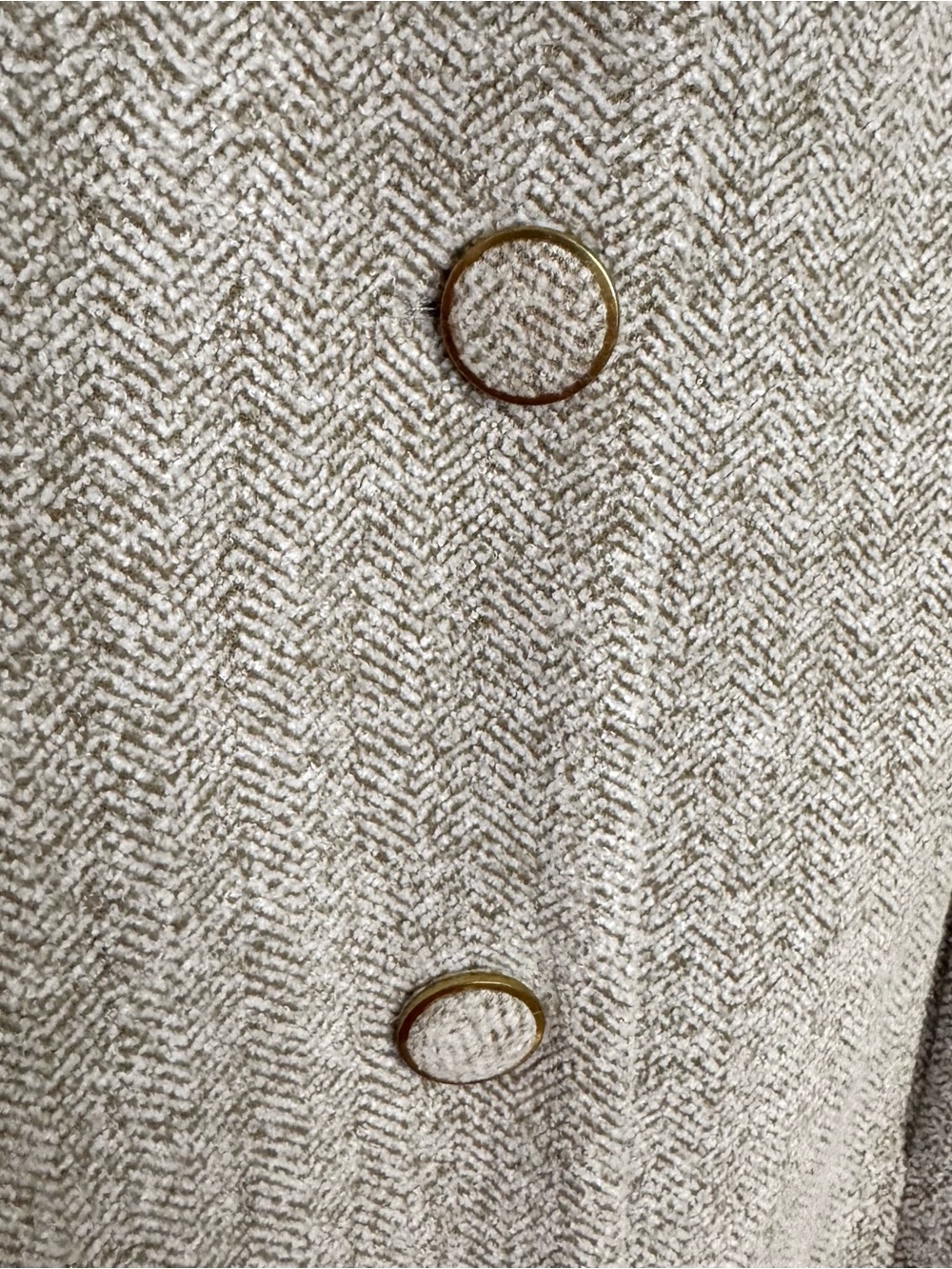 Estelle Plus Size Herringbone Coat 4X Neutral Longline Jacket Classic Chic Beige - Picture 3 of 10